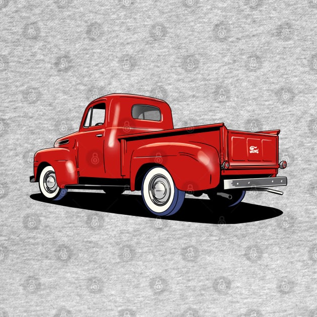 Ford F1 Pick Up truck in red by Webazoot